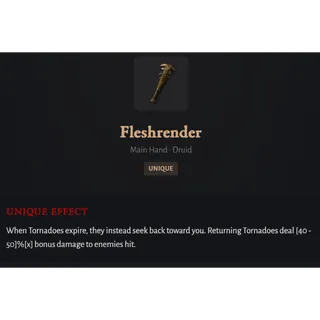 Seasonal Realm Softcore⭐Fleshrender -Main Hand · Druid Unique⭐DiabloIV-Diablo 4 