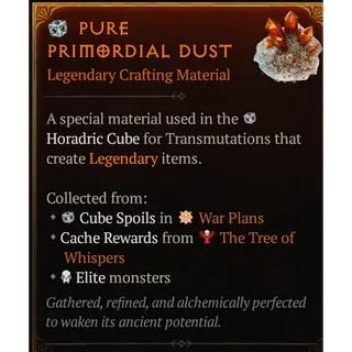  Diablo IV S13- Lord of Hatred ⭐Carry run x10 Pure Primordial Dust