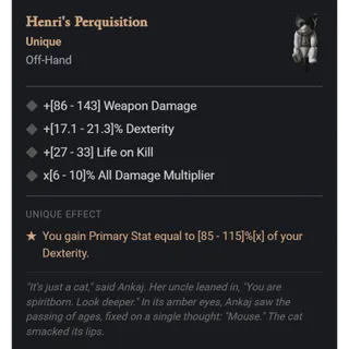 Diablo IV ⭐ Diablo 4-Season - Softcore - unique ⭐Henri's Perquisition Off-Hand  Unique