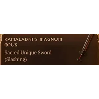  Diablo IV S14: Season of Death Awakening ⭐Ramaladni's Magnum Opus -Barbarian Unique One-Handed Sword 