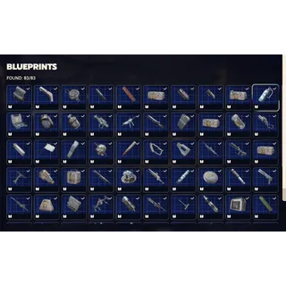 arc raiders:  all blueprints in the game(83 Blueprints -No repetition) all BP 83BPS