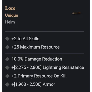 Diablo IV ⭐ Diablo 4-Season - Softcore - unique ⭐Lore Helm · Helm · Runeword  Unique
