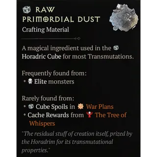 Diablo IV ⭐ Diablo 4-Season - Softcore⭐Carry Run – 10,000 Raw Primordial Dust