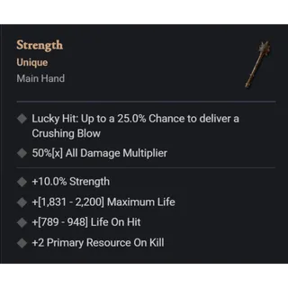 Diablo IV ⭐ Diablo 4-Season - Softcore - unique ⭐Strength