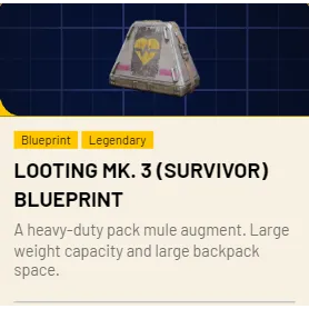 Looting MK. 3 (Survivor) Blueprint*1