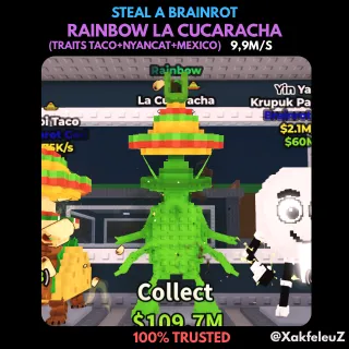 RAINBOW LA CUCARACHA TRAITS TACO+NYANCAT+MEXICO (SECRET) | STEAL A BRAINROT