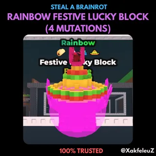 RAINBOW FESTIVE LUCKY BLOCK (4 MUTATIONS) | STEAL A BRAINROT