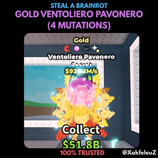 Gold Ventoliero Pavonero (4 MUTATIONS) $900M++/S| STEAL A BRAINROT