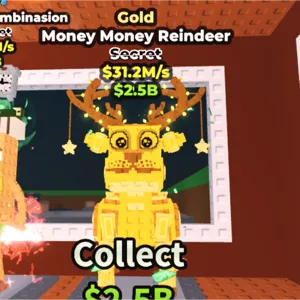 Gold money reindeer