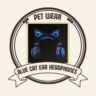 Blue cat ear headphones