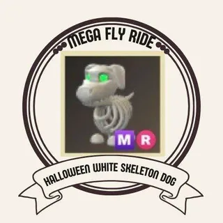 MEGA RIDE HALLOWEEN WHITE SKELETON DOG