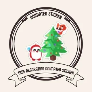 TREE DECORATING ANIMATED STICKER