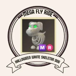 MEGA HALLOWEEN WHITE SKELETON DOG