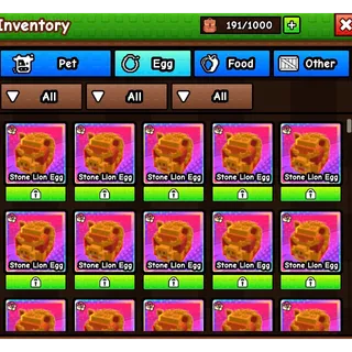 STONE LION EGG VALENTINE X100 BUILD A ZOO