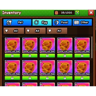 STONE LION EGG X50 VALENTINE BUILD A ZOO