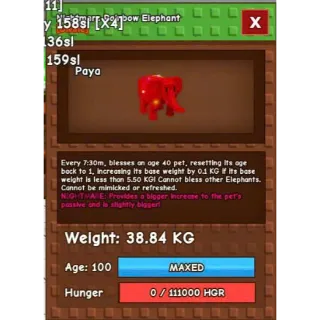 Nightmare Rainbow Elephant 38.8kg