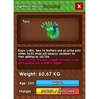 Nightmare Peacock 60kg