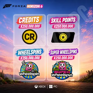 FORZA HORIZON 6 | 250.000.000 CREDITS | 250.000.000 SUPER WHEELSPIN | 250.000.000 CAR MASTERY | PC / XBOX