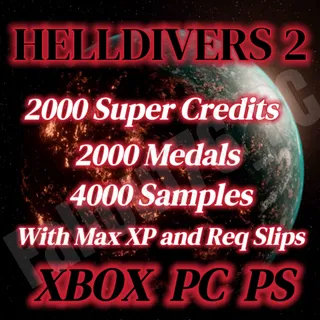 HELLDIVERS 2 2000 medals + 4000 samples 