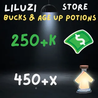 AGE UP POTIONS AND BUCKS -ADOPT ME 