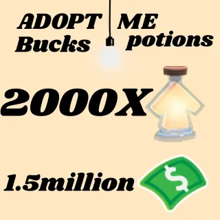 BUCKS AND AGE UP POTIONS- Adopt Me 