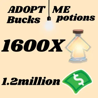 BUCKS AND AGE UP POTIONS- Adopt Me 