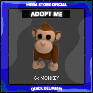 6x Monkey Pet Adopt Me