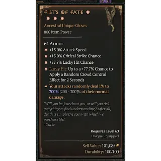 4GA Fists of fate max aspect