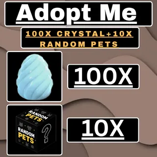 100X Crystal eggs+10X Random Pets| Adopt Me | FAST DELIVERY