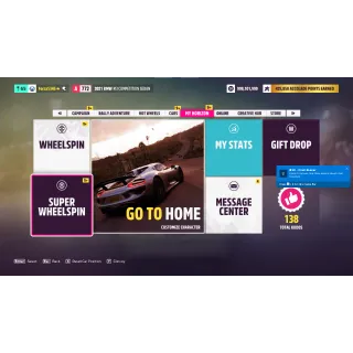 FORZA HORIZON 5 999M: CR & Super Wheelspin & Car Mastery (Skill) Points + Level Online, No Ban, Full Access, PC & XBOX