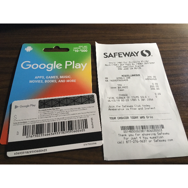 Google Play Card Number