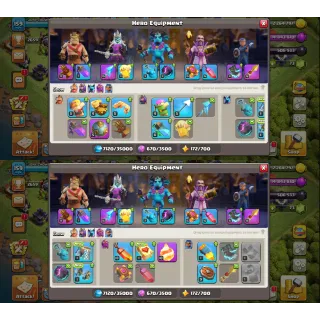 Clash of Clans Th17 Near max|Heros max