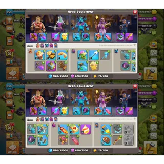 Clash of Clans Th17 Near max|Heros max