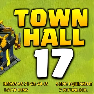 Clash of Clans TH17 NEAR MAX ➤ HEROS 68-71-42-44-18➤Full Access