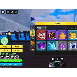 Blox Fruit Lvl 2800 +TREX Fruits