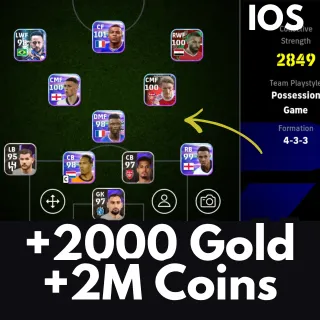 Efootball Pes 2026 ios +2000 Gold + 2M Coins