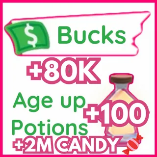 ADOPT ME +100 AGE POTIONS +80K BUCKS💸Full Access 🗝️