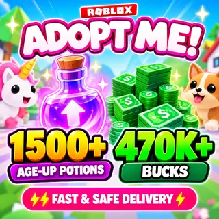 ADOPT ME +1500 AGE POTIONS +470K BUCKS