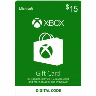 $15.00 USD Xbox Gift Card