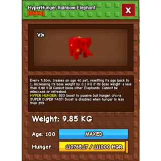 Rainbow hatched elephant quitting price