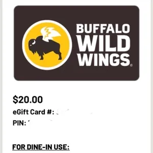 $20.00 buffalo wild wings