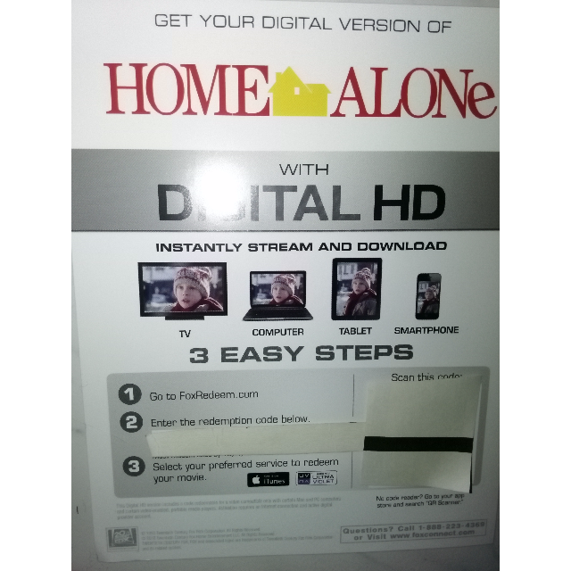 Home Alone Digital Hd Code Ultraviolet Itunes Google Play Vudu