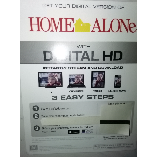 Home Alone Digital Hd Code Ultraviolet Itunes Google Play Vudu - codes for alone roblox