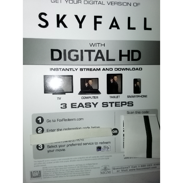 Skyfall 007 James Bond Digital Hd Code Google Play Vudu Uv