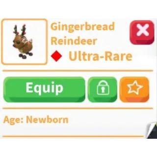 GINGERBREAD REINDEER 🦌  ULTRA RARE 🔥 ADOPT ME  