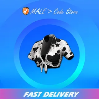 Cow Print Twisty Top (Black)