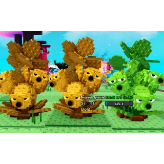 brussel sprouts bundle 3x - plants vs brainrots - pvb - mutated gold