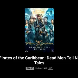 Pirates Of The Caribbean Dead Men Tell No Tales HD MA