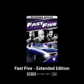 Fast Five Extended HD MA