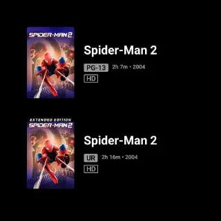 Spider-Man 2 Theatrical And Unrated HD MA